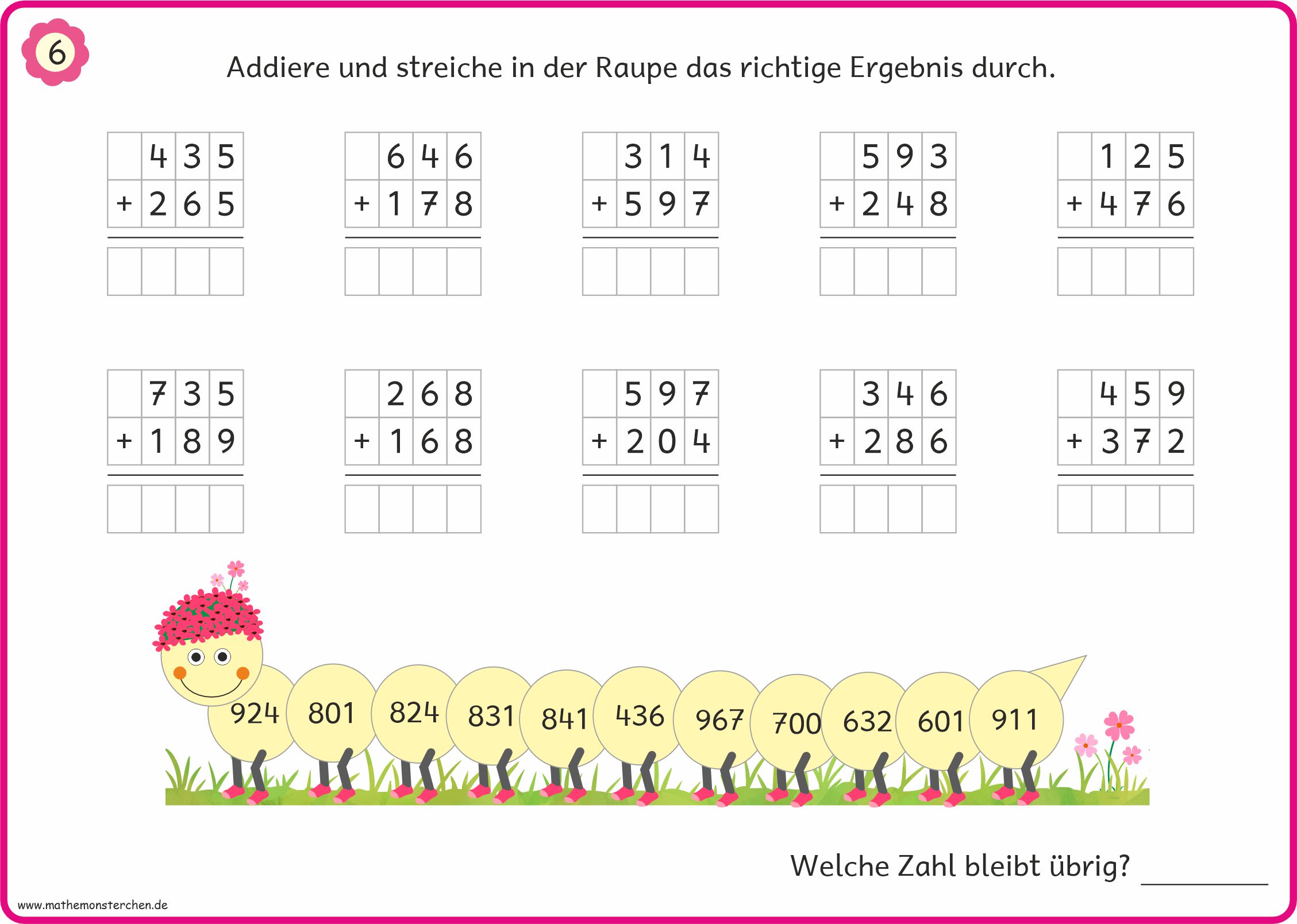 Mathemonsterchen addition und subtraktion